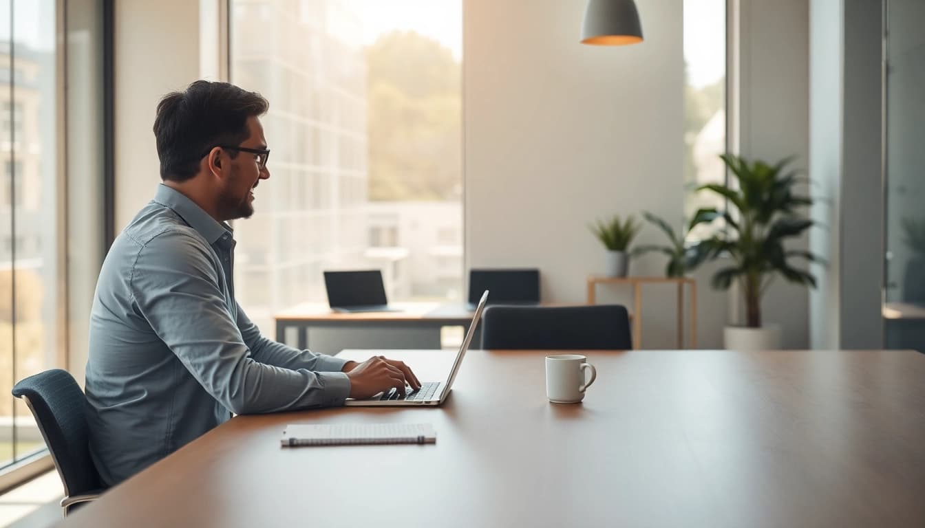 Professioneller Personalvermittler im Gespräch mit Bewerber in modernem Büro - Personalvermittlung