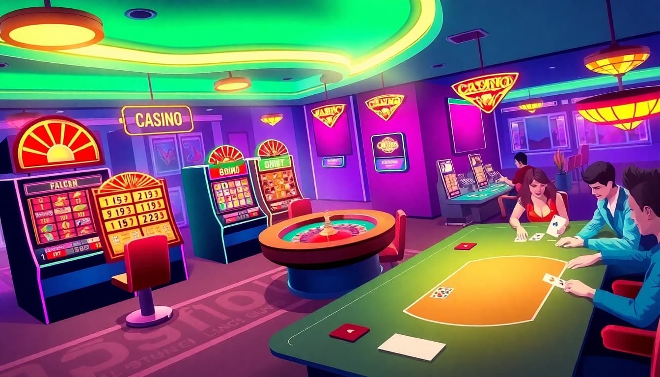Experience thrilling gameplay at Online Casinos Österreich with vibrant machines and engaging card games.