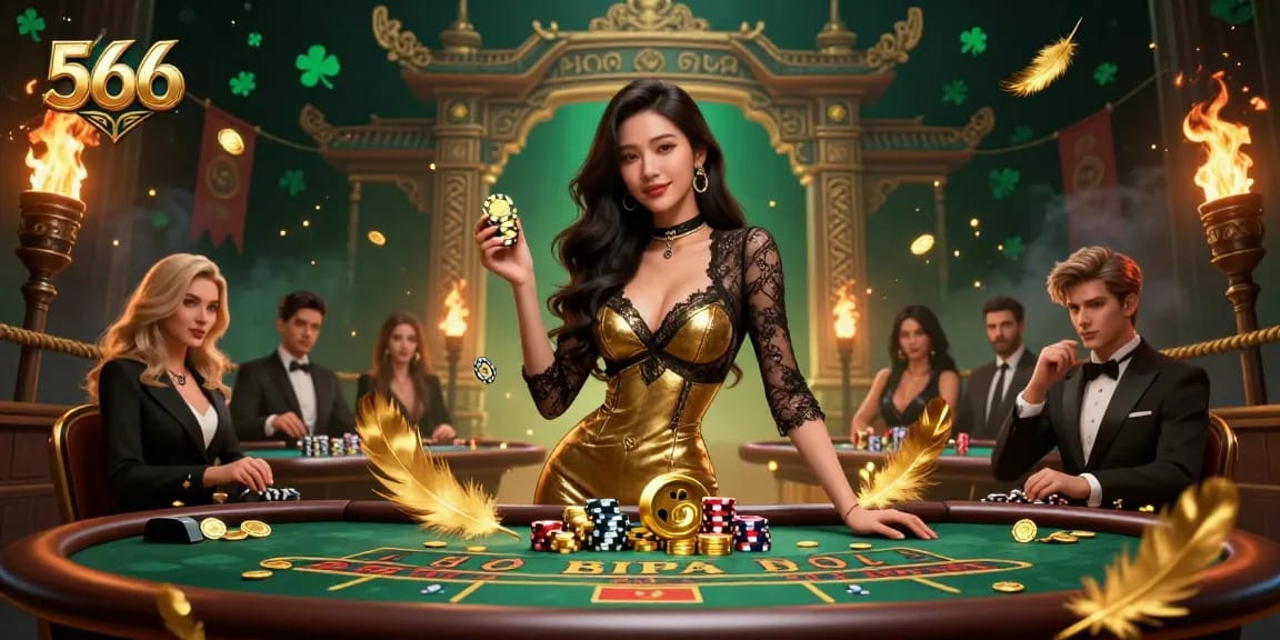 Experience the thrill of winning at 566's exclusive baccarat table with high-value casino chips.