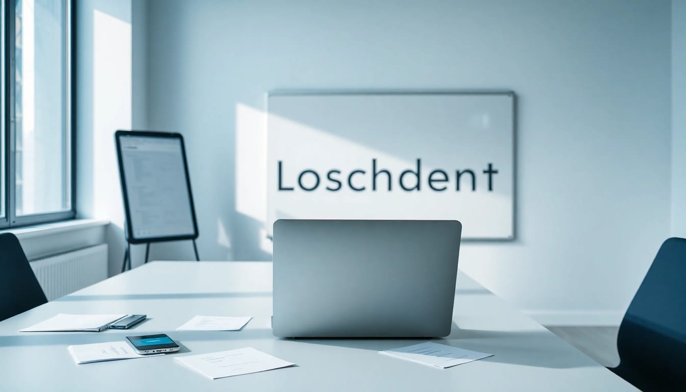 Löschdienst-Illustration von professionellem Online-Reputationsmanagement in einem modernen Büro.