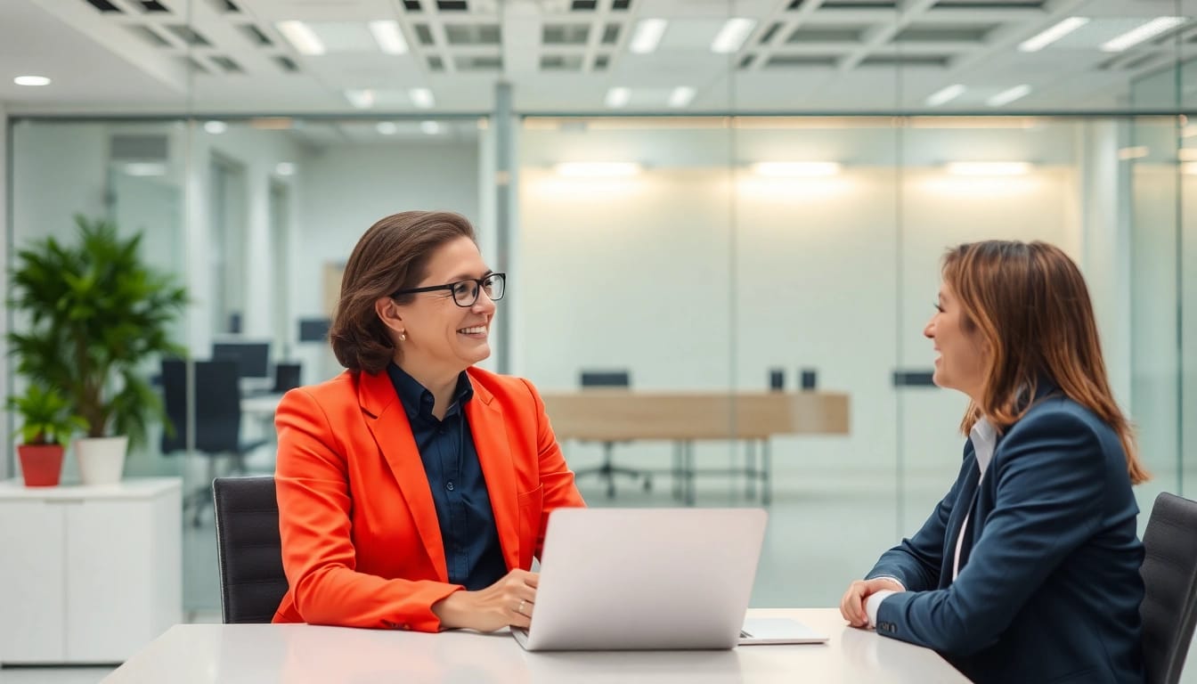 Unternehmensberatung: Berater unterstützt Klienten bei strategischen Entscheidungen in einem modernen Büro.