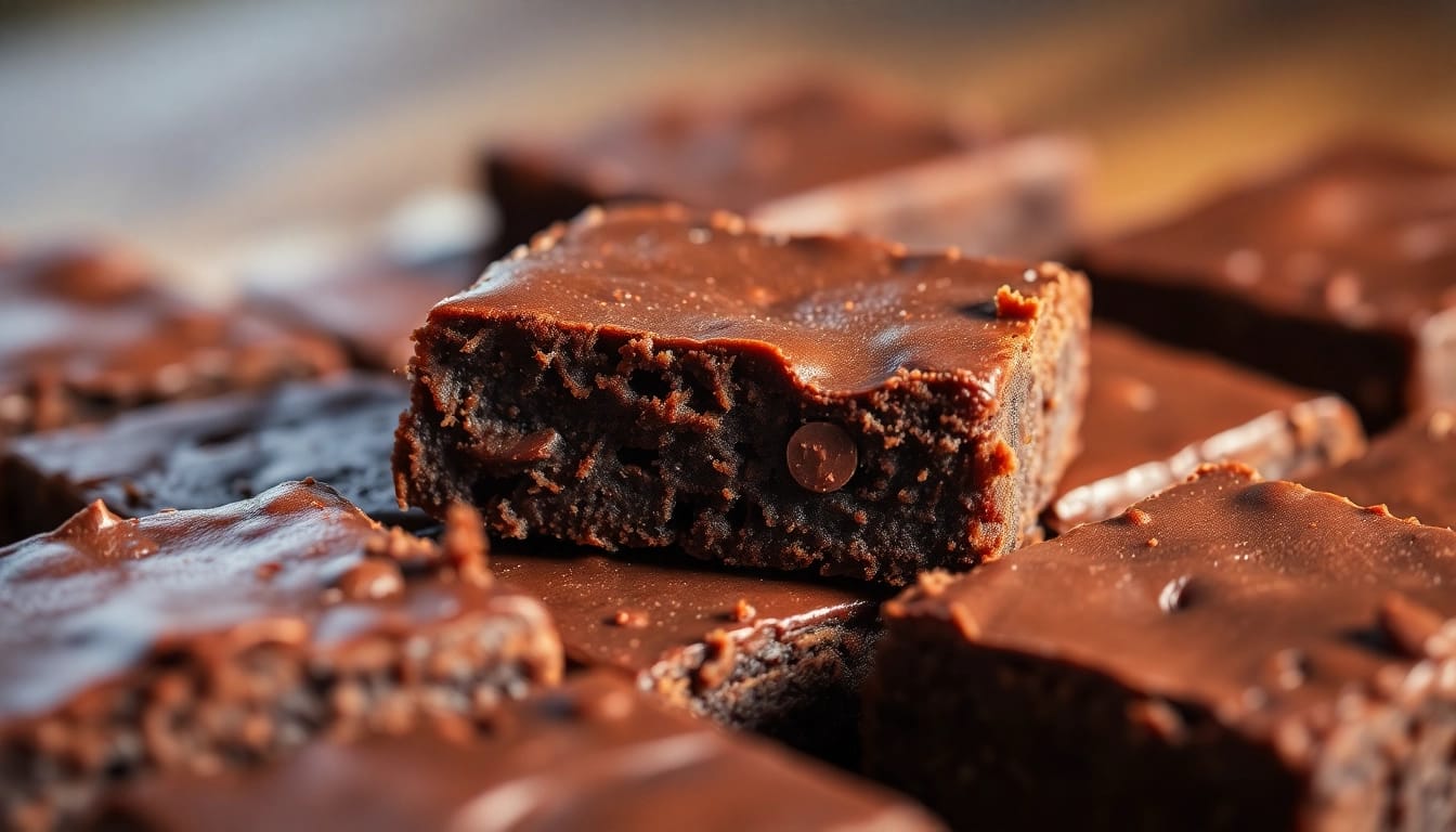 Himmlische Bud Brownies, frisch aus dem Ofen, mit schokoladiger Glasur, die zum Genießen einladen.
