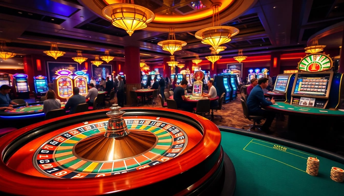 Engaged players enjoying the thrill of qh88 at a luxurious casino table.