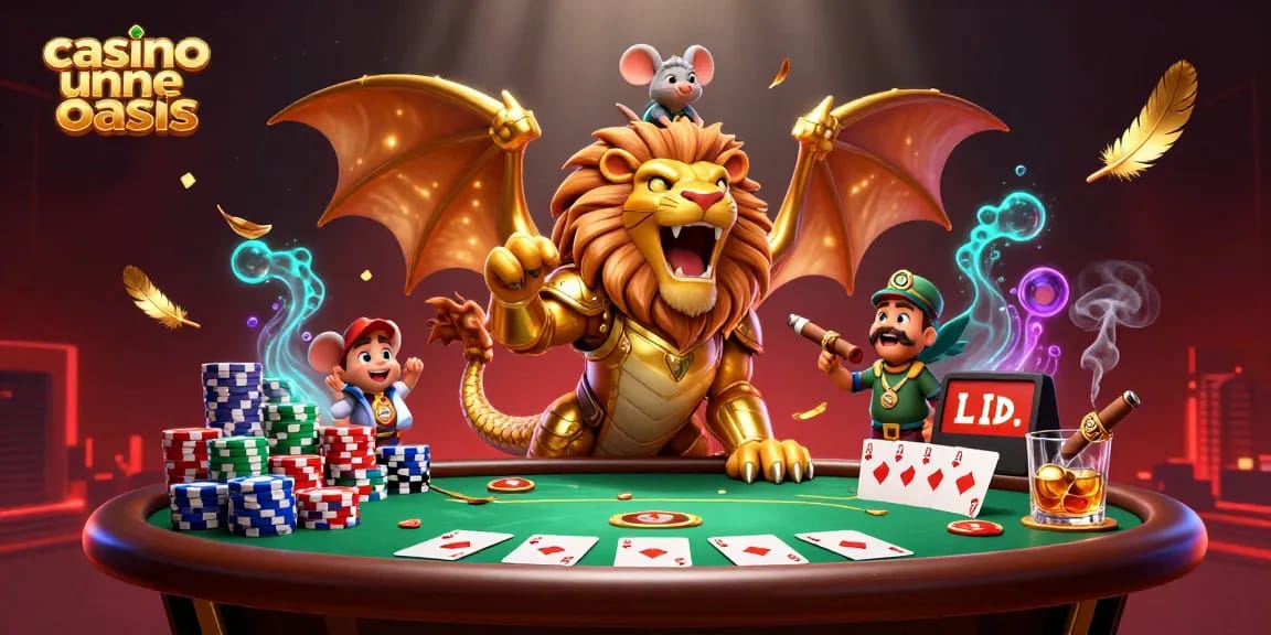 Experience the thrill at casino ohne oasis with a vibrant poker scene featuring a golden chimera and exciting game dynamics.