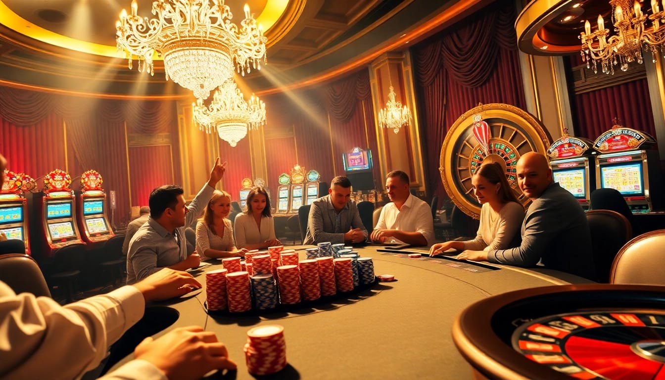Experience the thrilling atmosphere of luck8 net with colorful poker chips and high-stakes gameplay.
