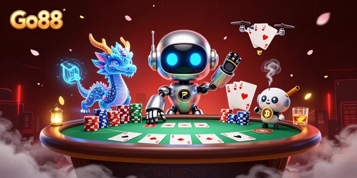 Engage in exciting gameplay at Go88 with colorful poker chips and thrilling casino elements.