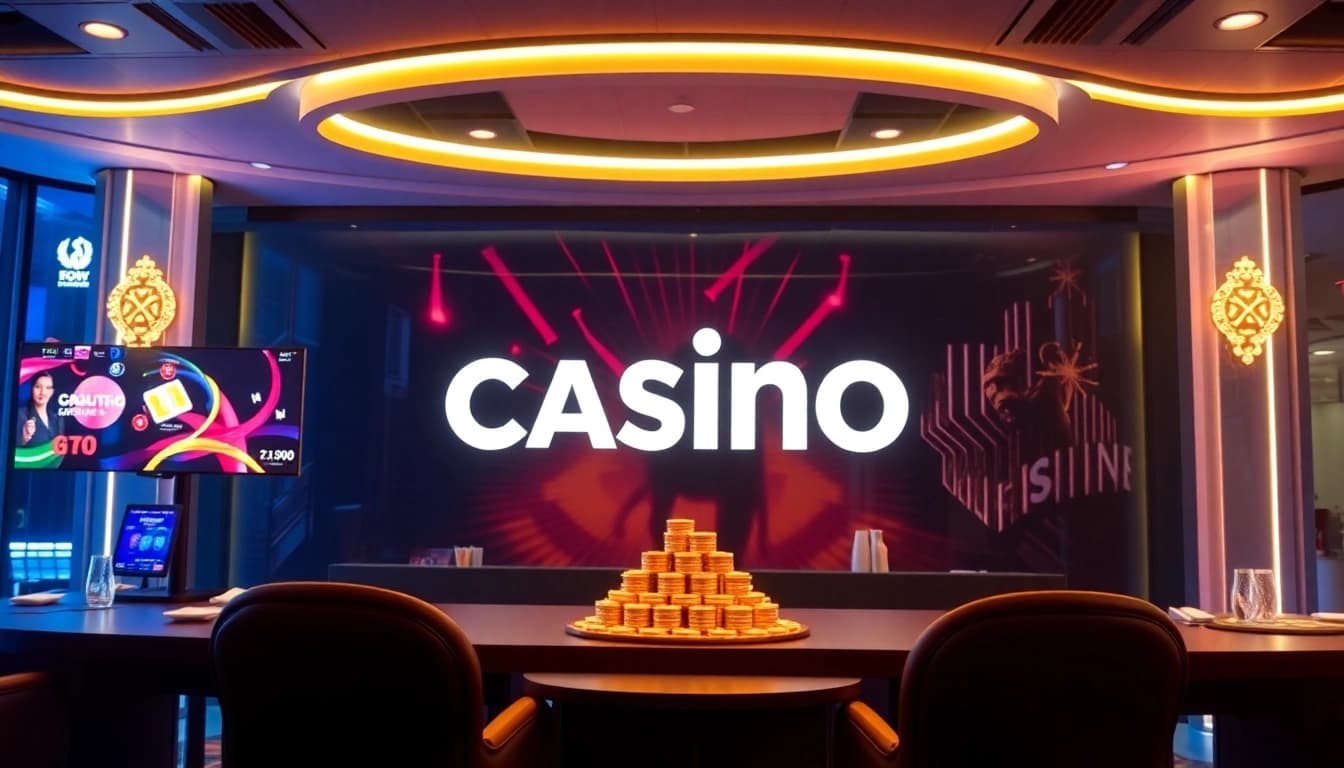 Erlebe Casino Online Spiele in einer modernen, einladenden Benutzeroberfläche mit leuchtenden Designs.