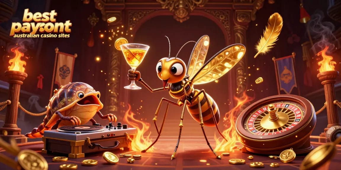 Engage with the best payout australian casino sites through an enchanting 3D casino scene filled with vibrant characters.