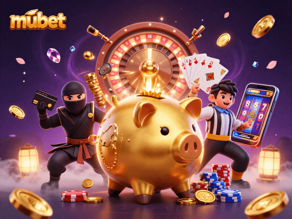 Experience the thrill of mubet with golden coins flying and dynamic gaming elements enhancing the excitement
