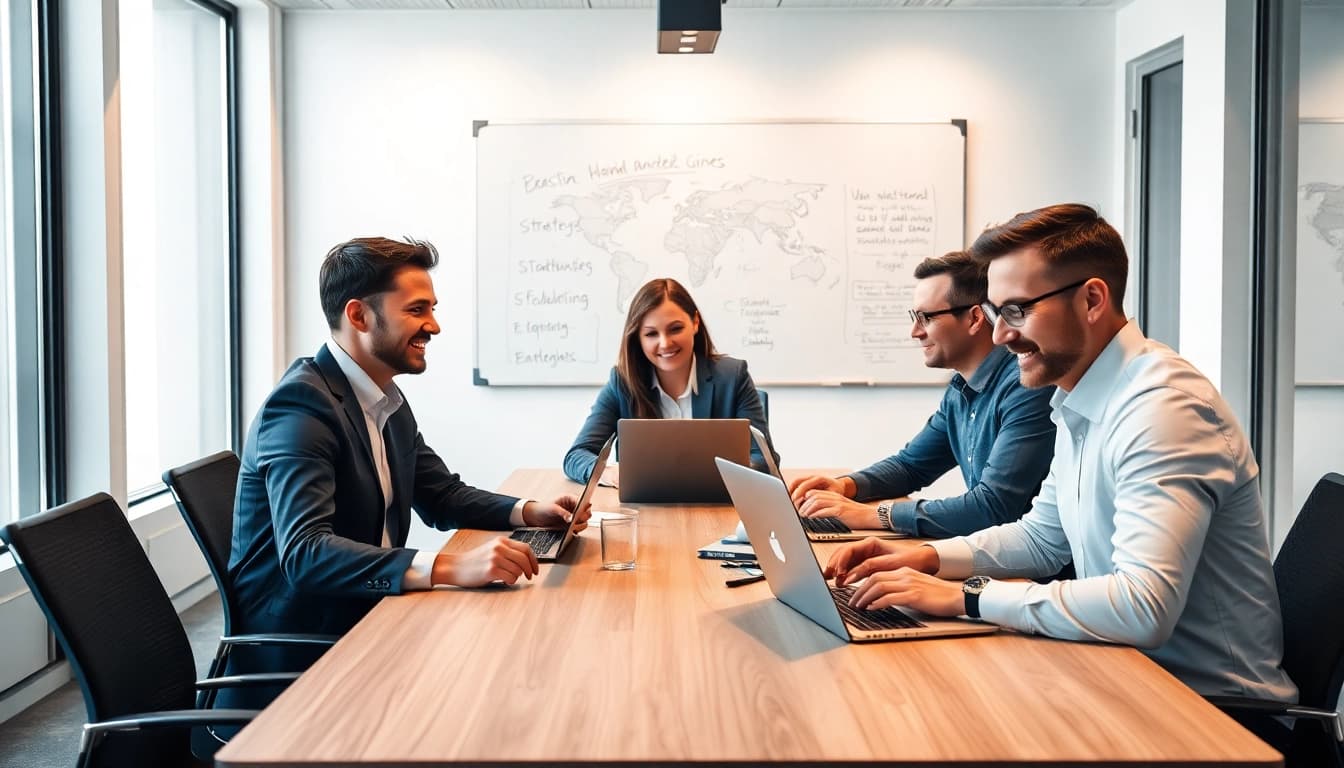 Rekrutierungsteam von Headhunter IT arbeitet zusammen an innovativen Lösungen.