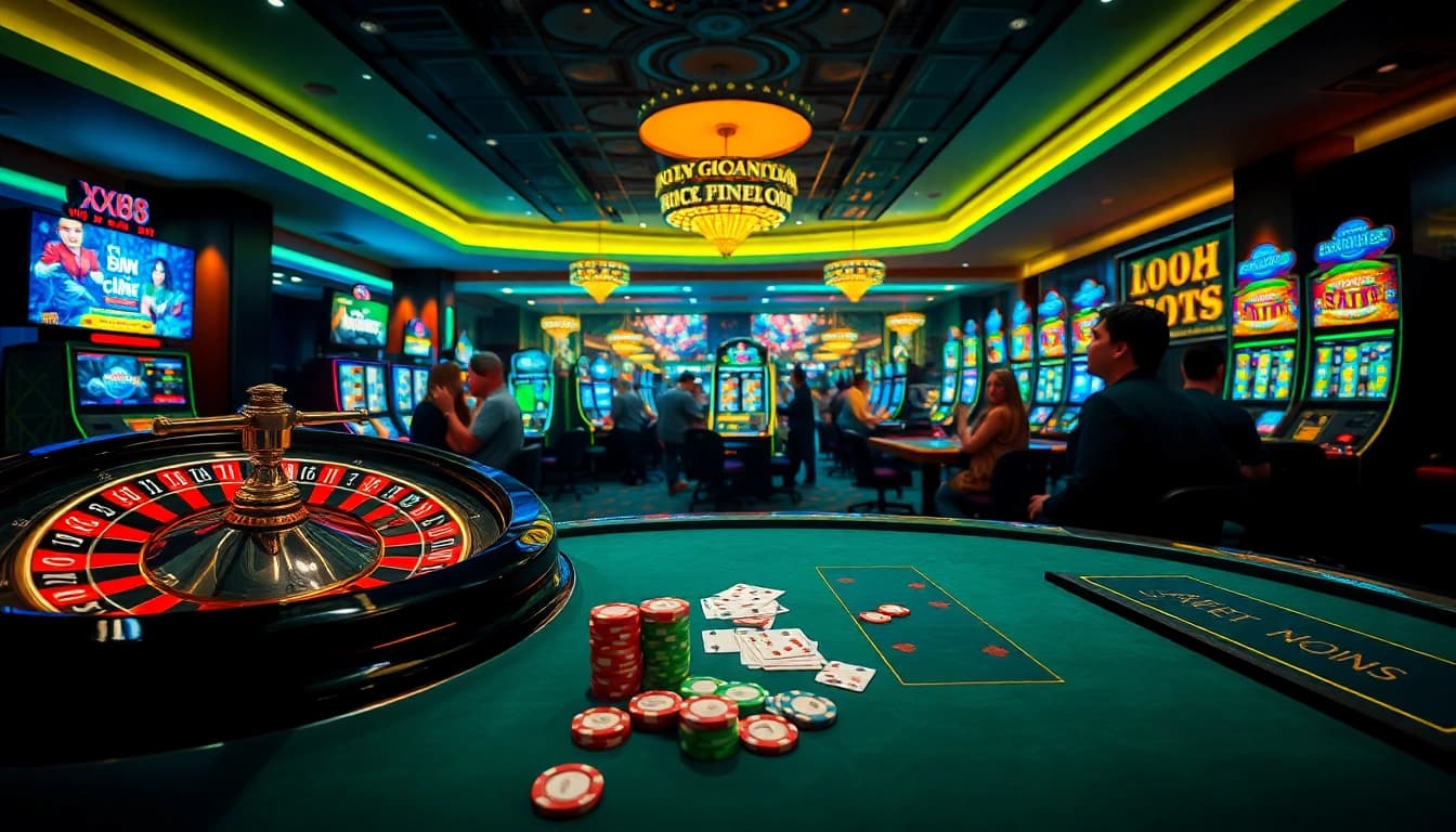 Join the action at https://xx88.eu.com/ with vibrant casino games featuring roulette wheels and colorful chips.