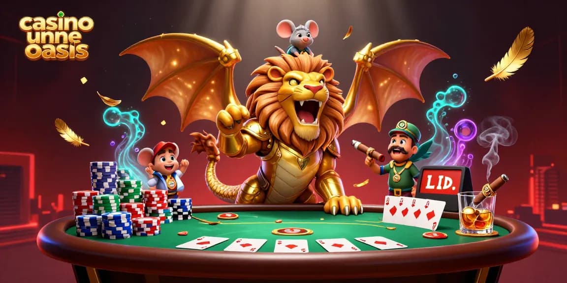 Experience the thrill at casino ohne oasis with a vibrant poker scene featuring a golden chimera and exciting game dynamics.
