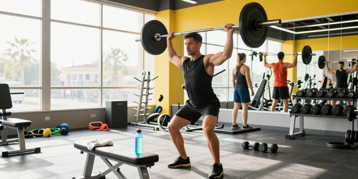 Anabolika Shop: Dedicated bodybuilder lifting weights in a modern gym, surrounded by fitness equipment and natural light.