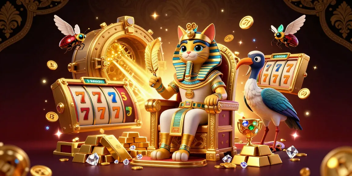 Experience the excitement of shbet's casino with dazzling gaming elements and a royal Egyptian theme.