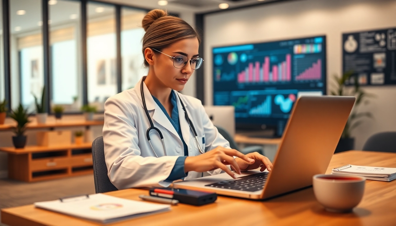 Boost your Pflegemarketing strategies with a healthcare professional analyzing data effectively.