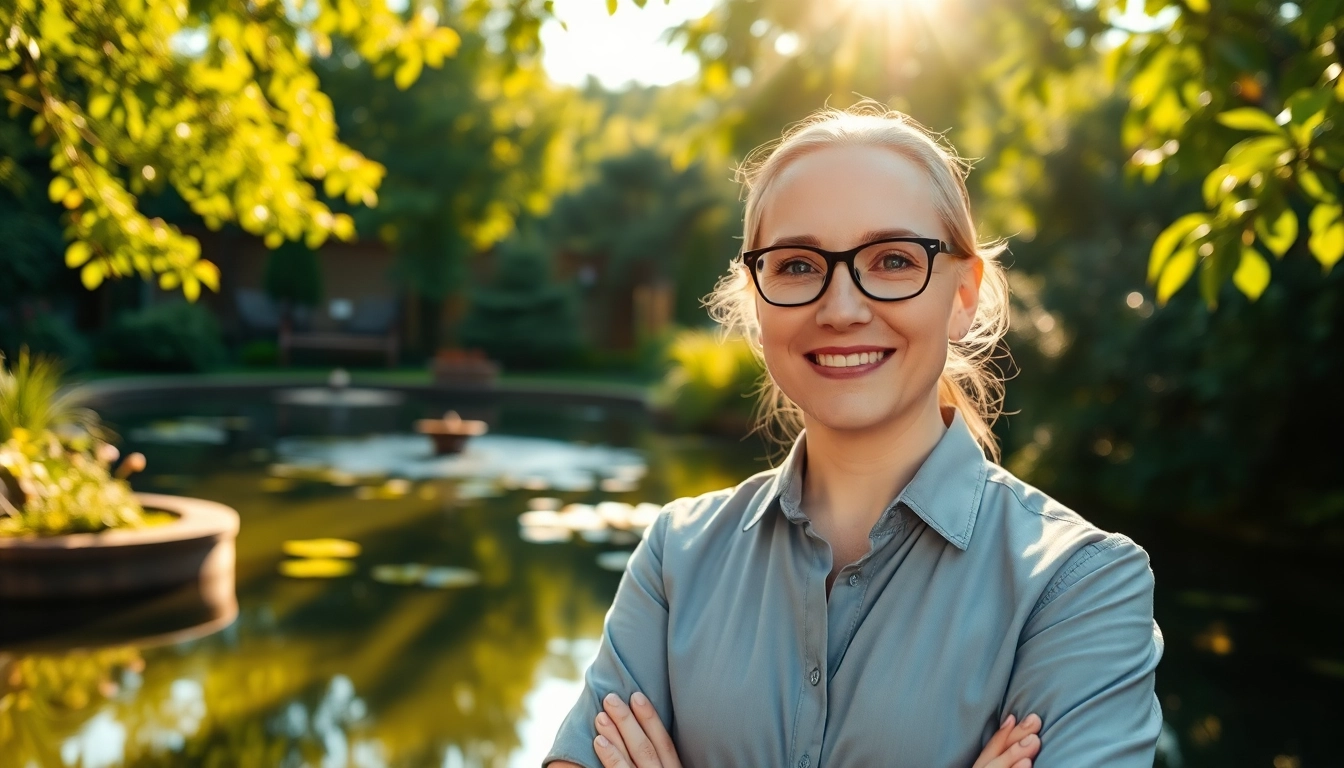 Engaging scene of emotional wellbeing in a serene setting with a mental wellness coach.