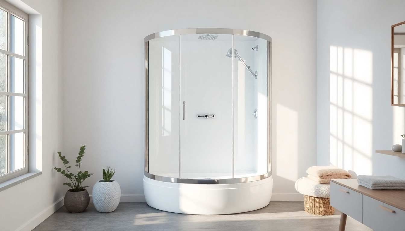 Duschkabine 80x80 in modernem Badezimmer mit eleganten Designelementen und warmem Licht
