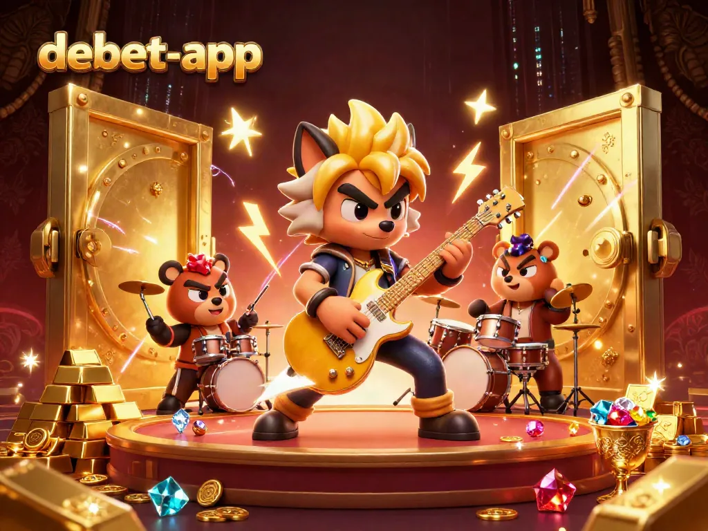 Join the thrilling action at debet-app with vibrant casino characters and golden treasure vaults.