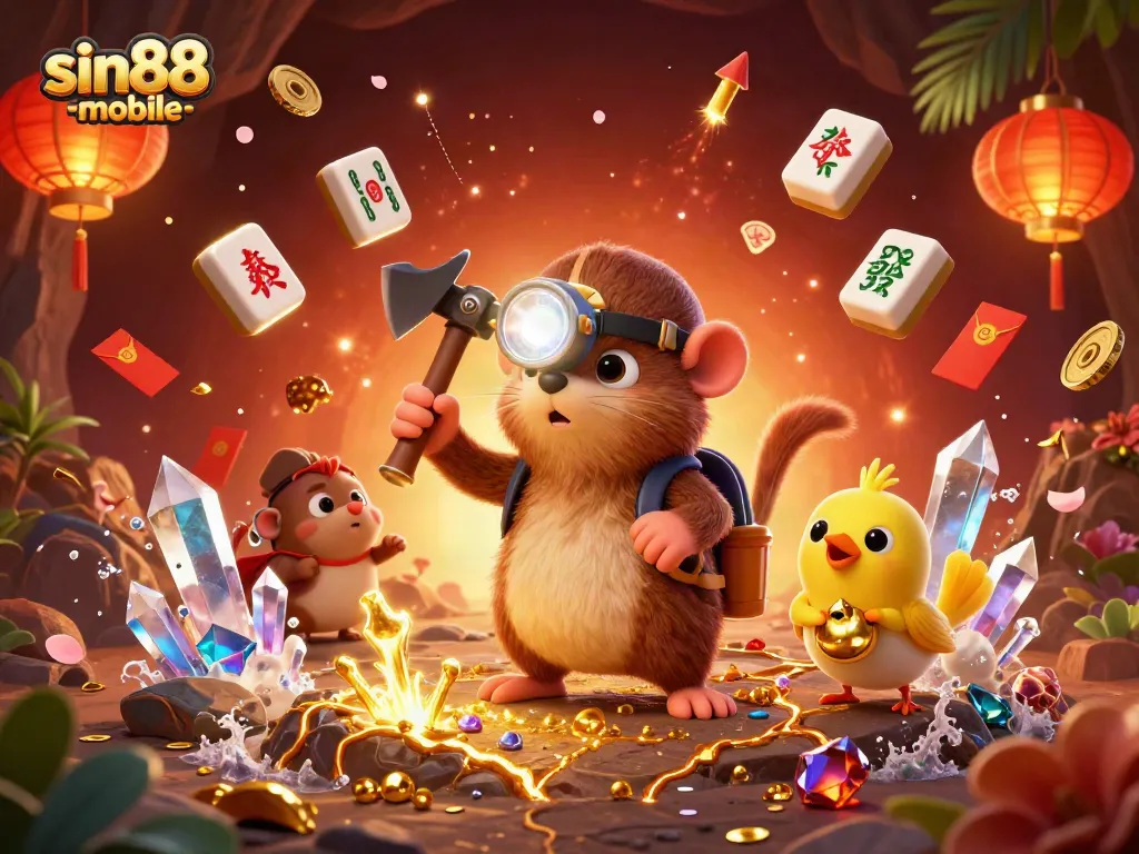 Experience thrilling gaming action with sin88-mobile's dynamic illustration showcasing vibrant casino elements.