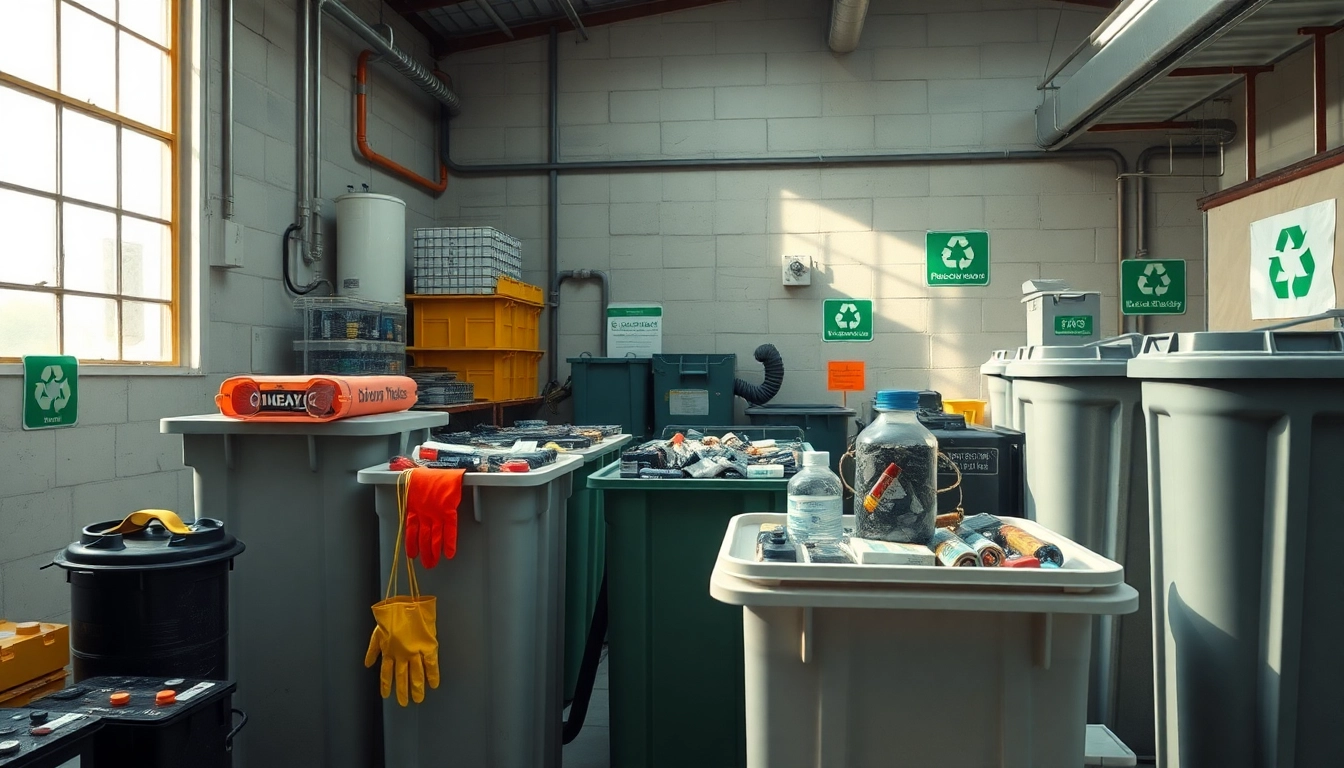 Batterietanks entsorgen sicher und nachhaltig in einem Recyclingzentrum darstellen.