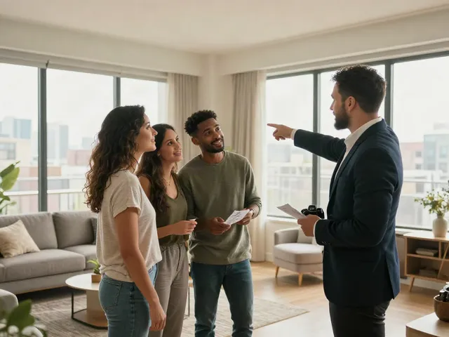 Bester Immobilienmakler Frankfurt präsentiert modernen Wohnraum mit freundlichem Beratungsgespräch