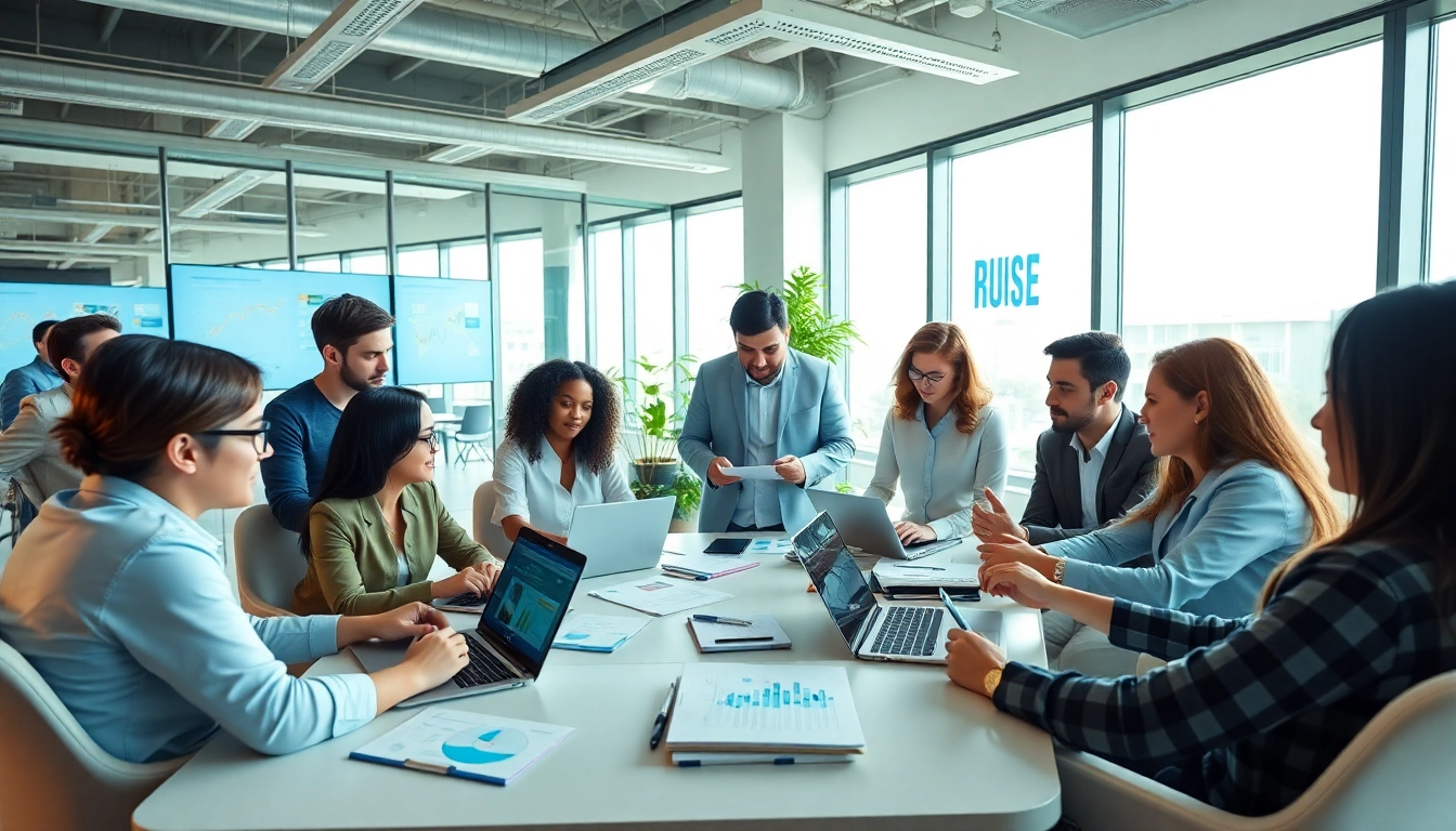 Präsentation von SEO Tipps in einem modernen Büro mit einem Team.