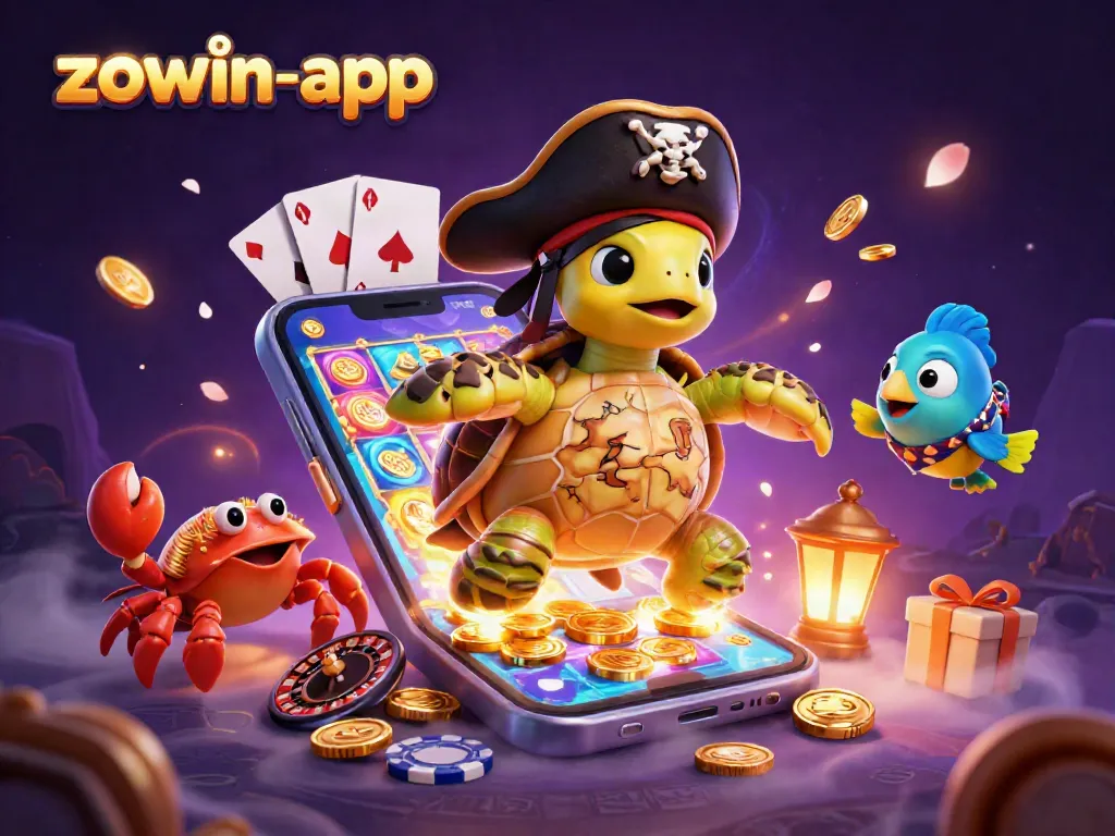Engage with the thrilling gaming experience of zowin-app, featuring dynamic character interactions in a casino environment.