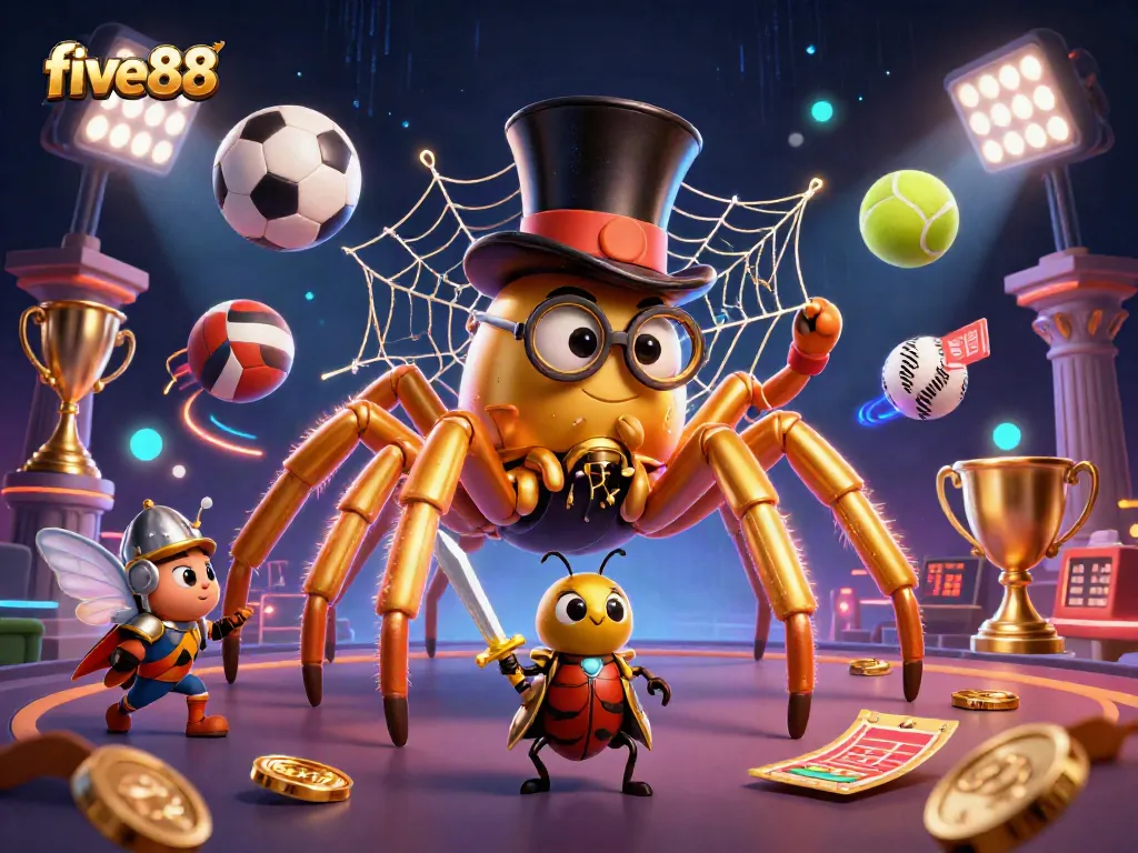 Experience thrilling entertainment with five88's casino allure featuring dynamic game elements and vibrant characters.