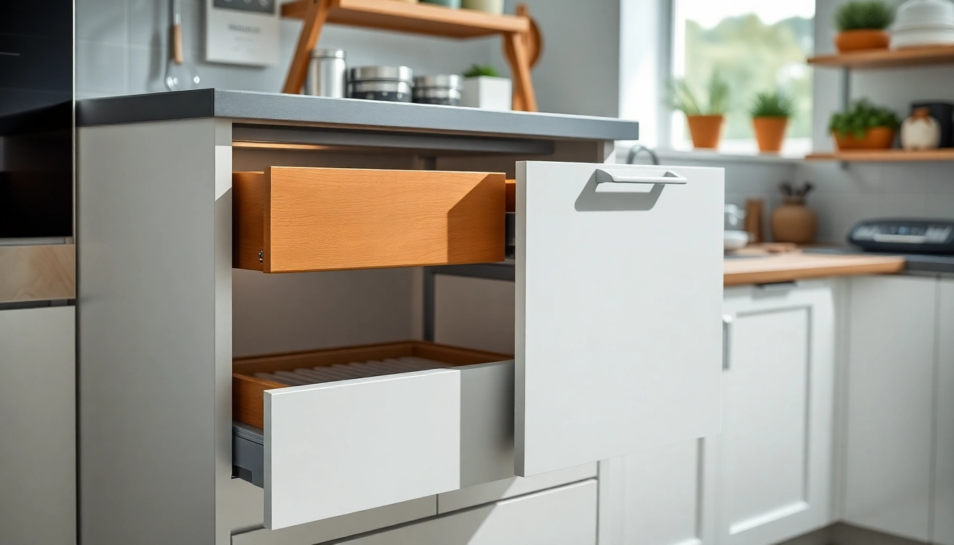 Optimale Präsentation des Double Wall Drawer System in einer modernen Küche mit funktionalem Design.