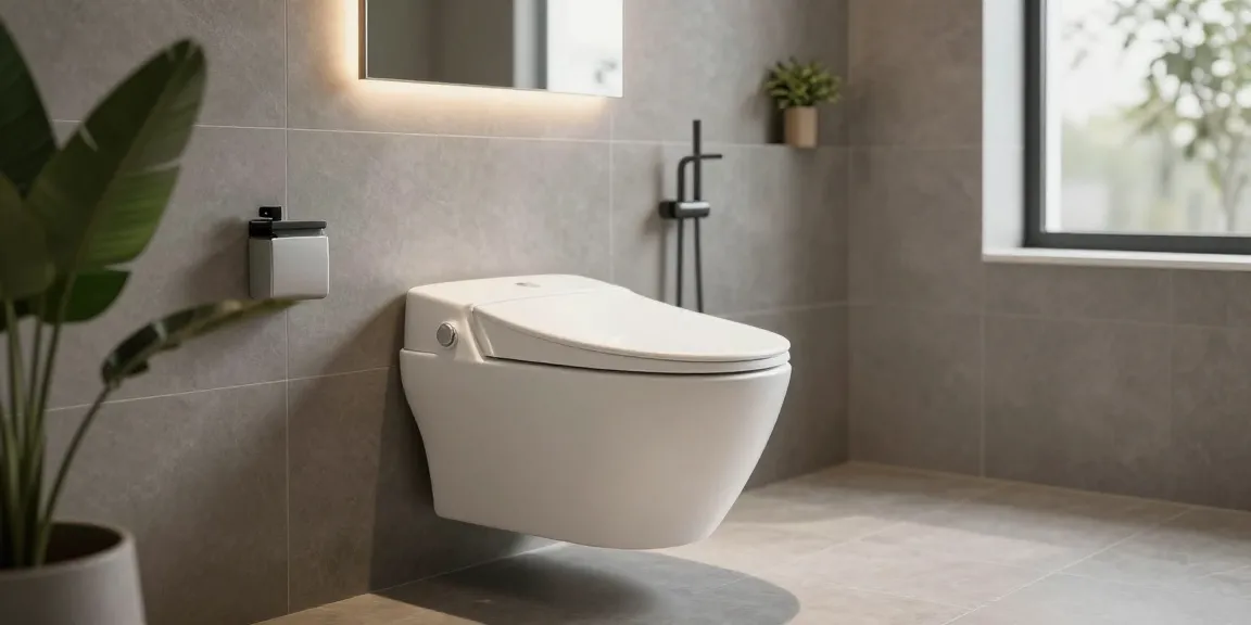 Ervaar de elegantie van een toilet randloos in een modern badkamerinterieur.