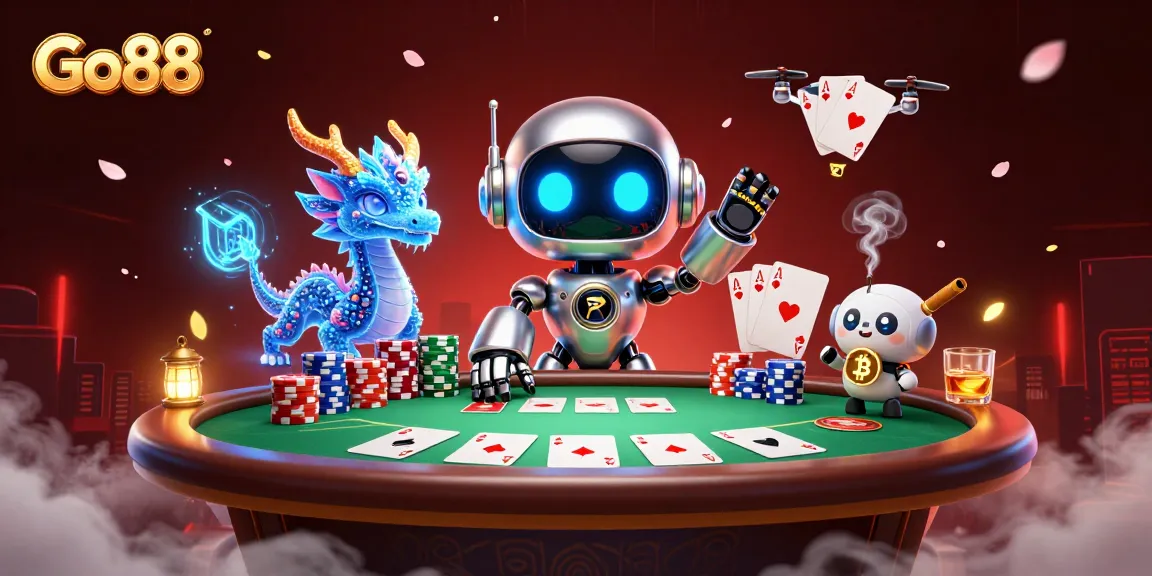 Engage in exciting gameplay at Go88 with colorful poker chips and thrilling casino elements.