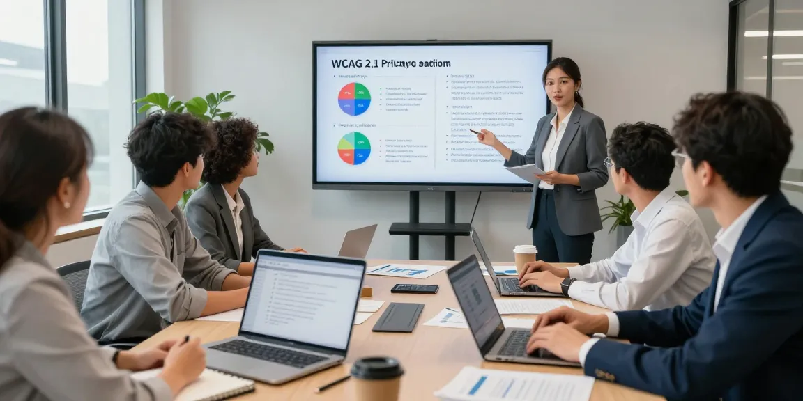 Branchenlösungen – Übersicht in a professional consulting meeting on data protection and accessibility strategies.