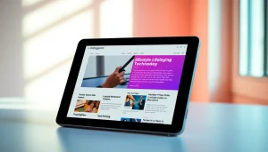 Webmagazin mit lebendigem Design und interessanten Inhalten über Lifestyle und Technologie zeigen