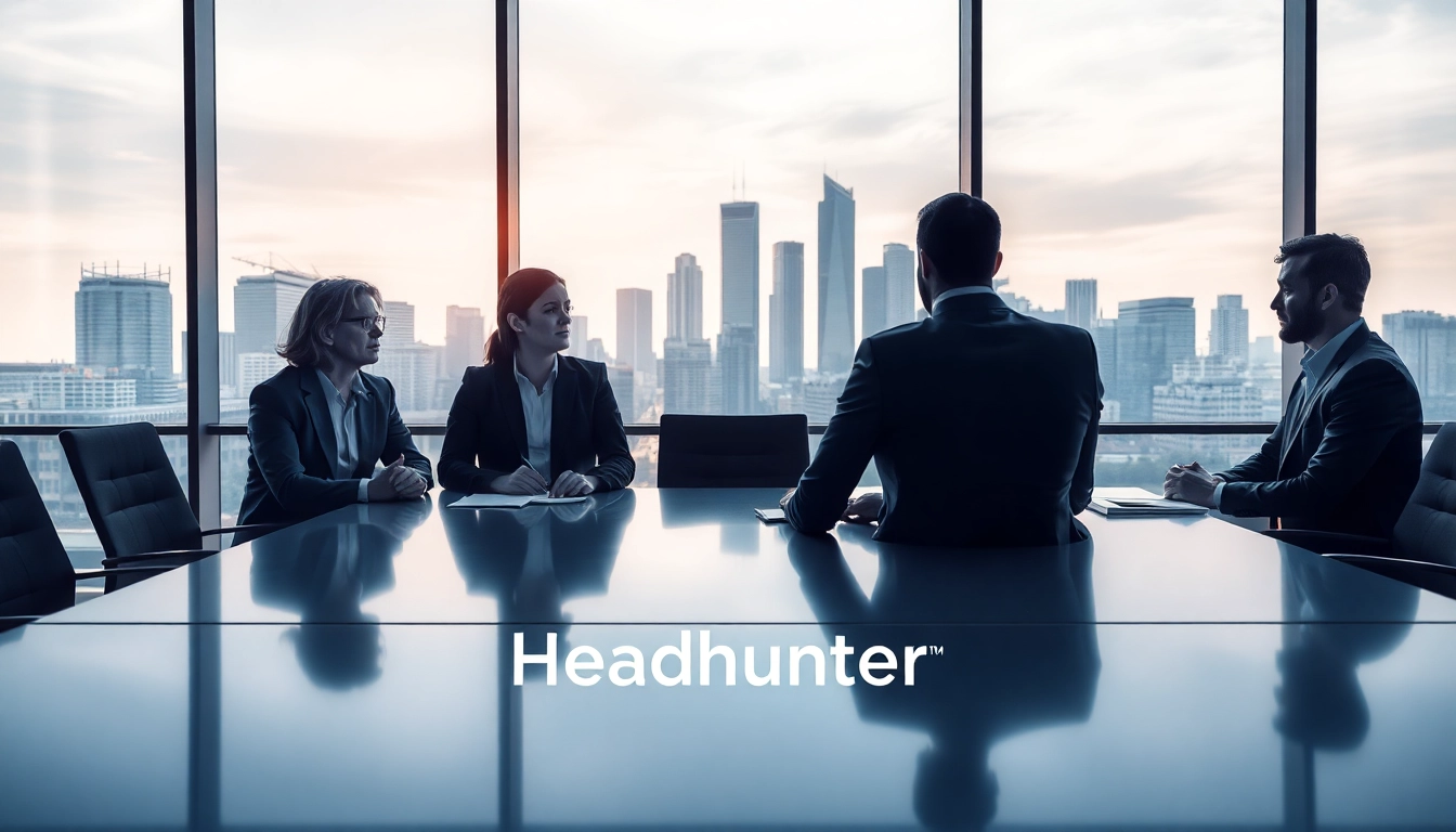Diskussion über Rekrutierung mit Headhunter Frankfurt in modernem Büro.