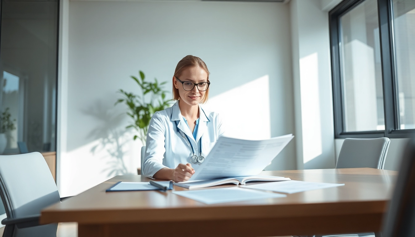 Headhunter Gesundheitswesen arbeitet professionell in einem modernen Büro, um geeignete Kandidaten zu finden.