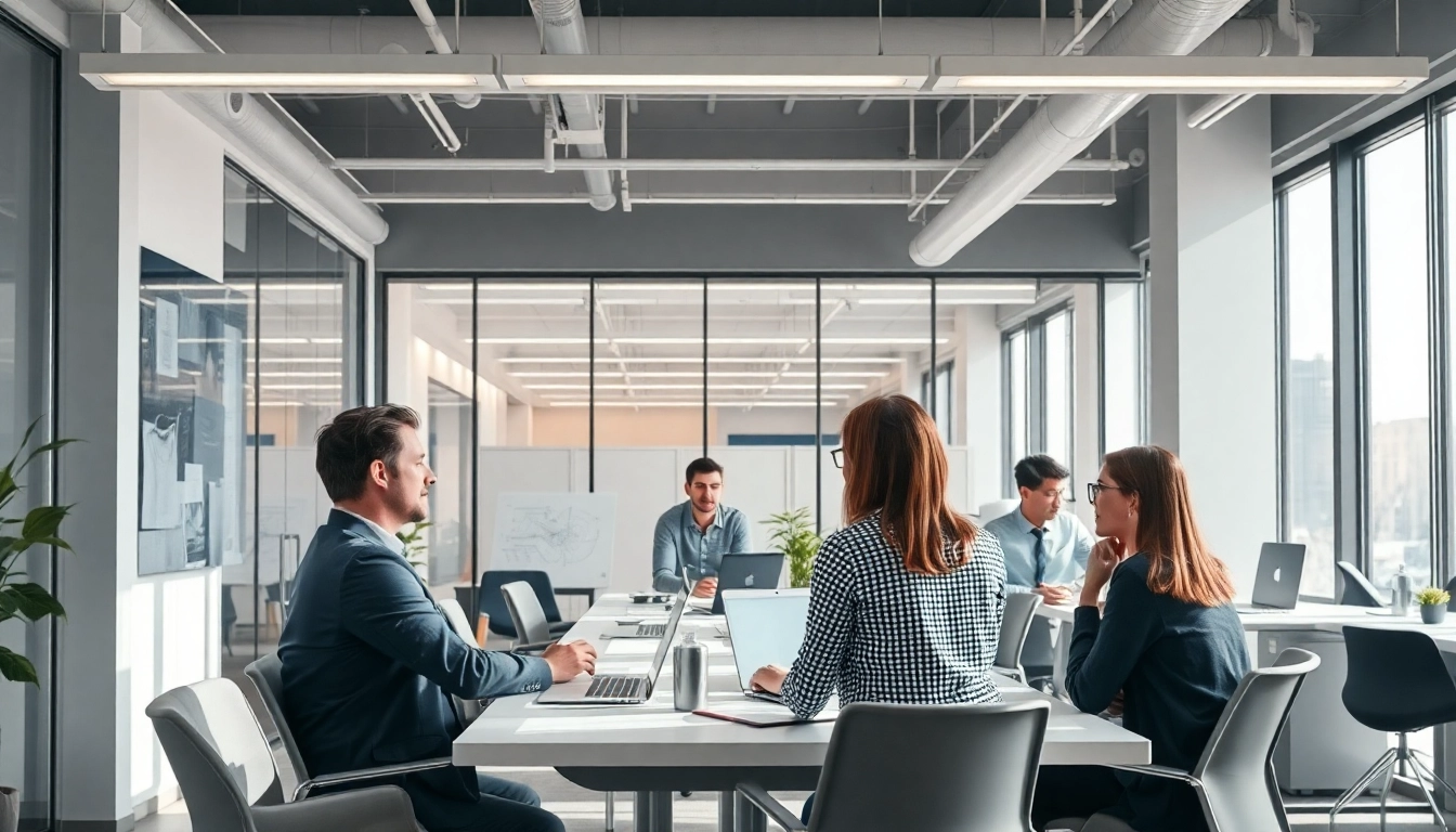 Professionelles Büro-Setting mit Ingenieuren, die arbeiten, passend für Headhunter Ingenieure.