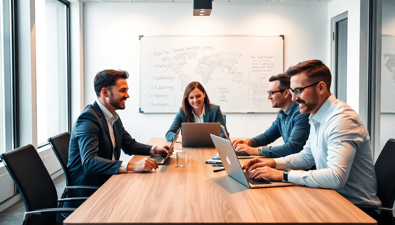 Rekrutierungsteam von Headhunter IT arbeitet zusammen an innovativen Lösungen.