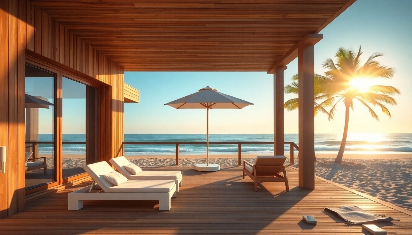 Entspanne in einem coastal cabana mit wunderschönem Meerblick und komfortabler Terrasse.