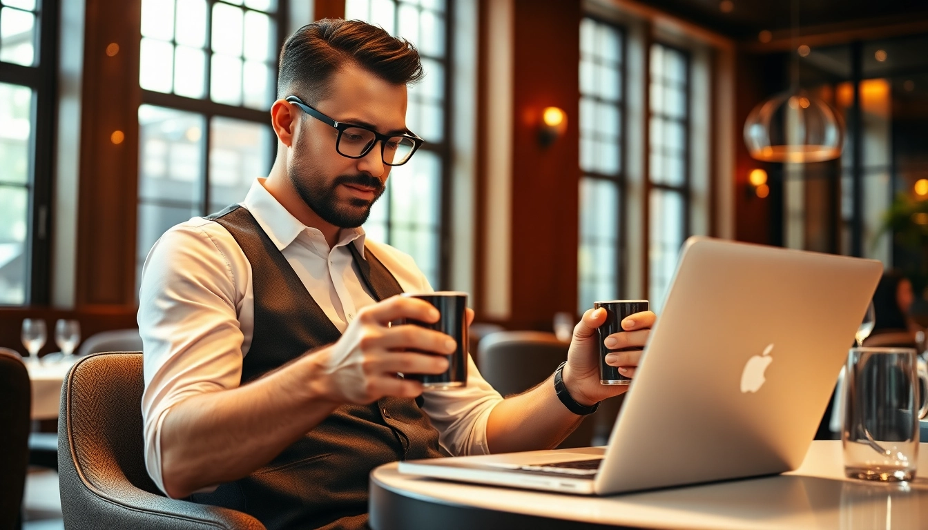 Der Headhunter Gastronomie analysiert Kandidaten in einem eleganten Restaurant.