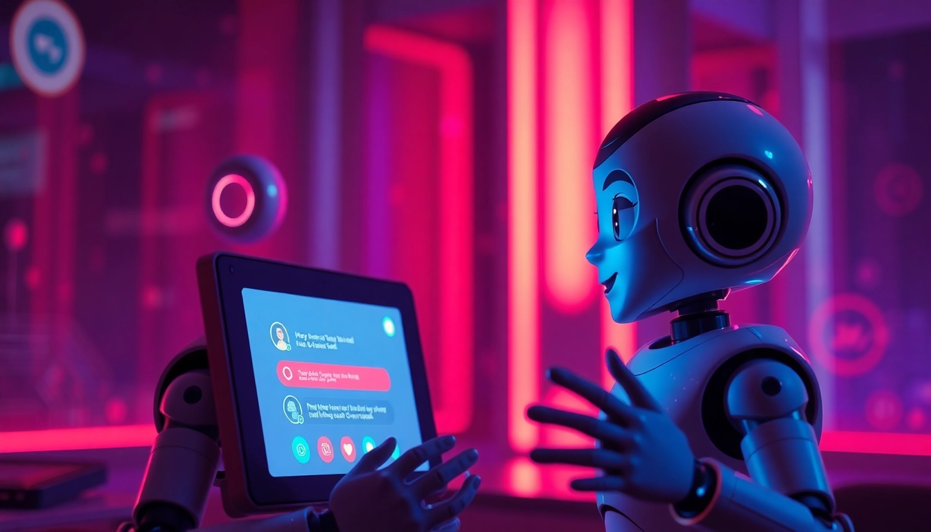 Porn AI chat interface showing an engaging conversation with a lively AI character in a stylish digital setting.