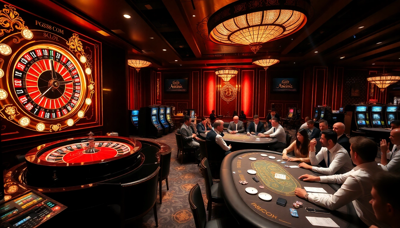 Experience the thrill of GG88 COM with vibrant casino tables and engaging gambling activities.