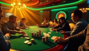 Experience thrilling poker action at https://8kbett2a.org/ with vibrant chips and intense gameplay.