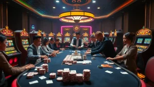 Engaging players at the poker table enjoying an intense 88i game experience